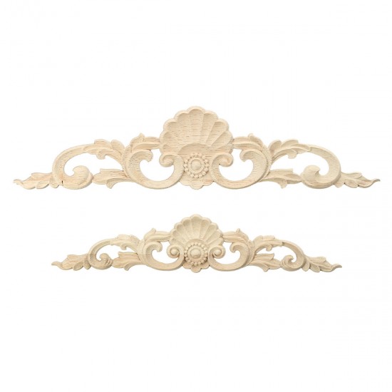 Wood Carved Long Applique Unpainted Flower Door Decoration Wood Carved Long Applique Unpainted Flower Door Decoration