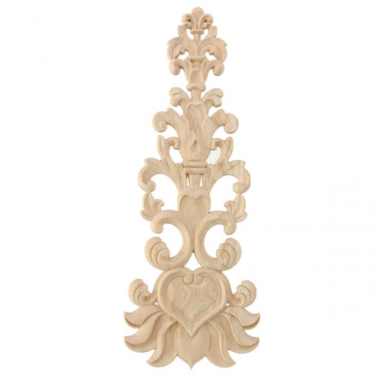 Wood Carving Applique Unpainted Flower Applique Door Decoration Onlay Furniture Cabinet 4 Patterns