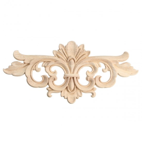 Wood Carving Applique Unpainted Flower Applique Wood Carving Decal for Furniture Cabinet 22x10cm Wood Carving Applique Unpainted Flower Applique Wood Carving Decal for Furniture Cabinet 22x10cm