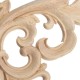 Wood Carving Applique Unpainted Flower Applique Wood Carving Decal for Furniture Cabinet 22x10cm