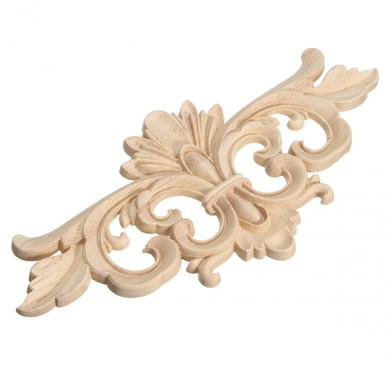 Wood Carving Applique Unpainted Flower Applique Wood Carving Decal for Furniture Cabinet 22x10cm Wood Carving Applique Unpainted Flower Applique Wood Carving Decal for Furniture Cabinet 22x10cm