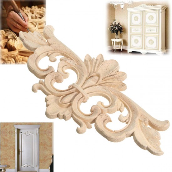 Wood Carving Applique Unpainted Flower Applique Wood Carving Decal for Furniture Cabinet 22x10cm Wood Carving Applique Unpainted Flower Applique Wood Carving Decal for Furniture Cabinet 22x10cm