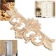 Wood Carving Applique Unpainted Flower Applique Wood Carving Decal for Furniture Cabinet 22x10cm