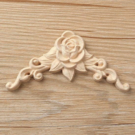 Wood Carving Applique Unpainted Flower Applique Wood Carving Decal for Furniture Cabinet 8x8cm Wood Carving Applique Unpainted Flower Applique Wood Carving Decal for Furniture Cabinet 8x8cm