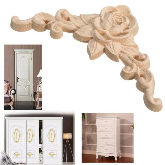 Wood Carving Applique Unpainted Flower Applique Wood Carving Decal for Furniture Cabinet 8x8cm Wood Carving Applique Unpainted Flower Applique Wood Carving Decal for Furniture Cabinet 8x8cm