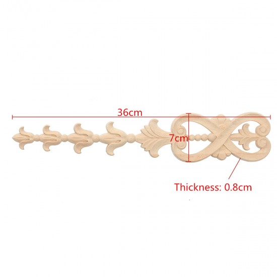 Wood Carving Applique Unpainted Flower Onlay Decal Furniture Cabinet Door Decor 36x7cm Wood Carving Applique Unpainted Flower Onlay Decal Furniture Cabinet Door Decor 36x7cm