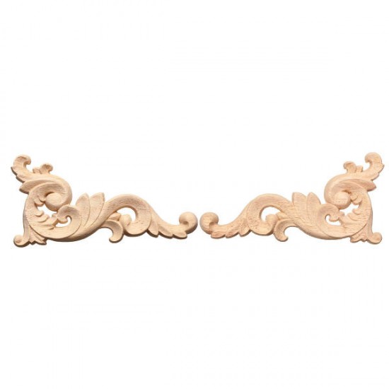 Wood Carving Decal Corner Frame Wall Door Decoration for Home Furniture