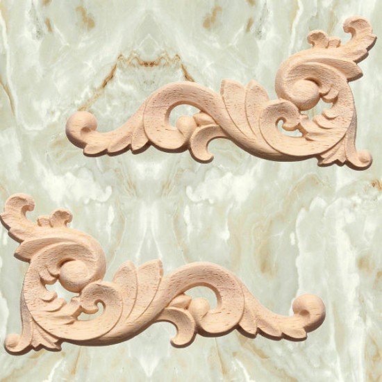 Wood Carving Decal Corner Frame Wall Door Decoration for Home Furniture