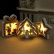 Wood Christmas Tree Hanging Ornaments Battery Powered LED Light Pendants Decoration