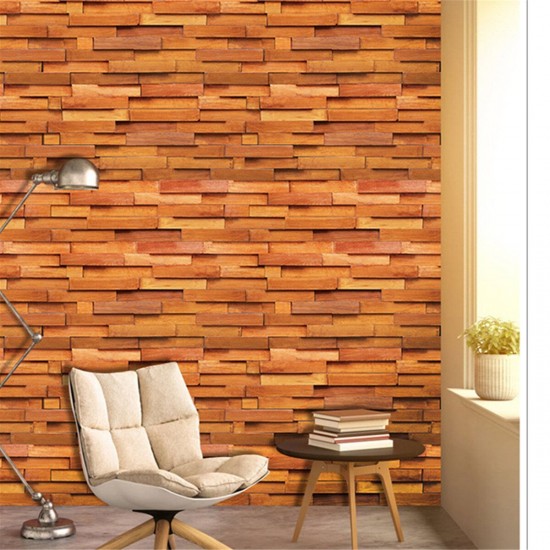 Wood Grain Self-adhesive Wall Paper Waterproof Bedroom Cabinets Dormitory Restaurant Cafe Wall Stickers
