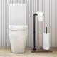 Wood Paper Towel Holder Stand Free Standing Vintage Toilet Bathroom Paper Towel Roll Hold Industrial Pipe Fitting