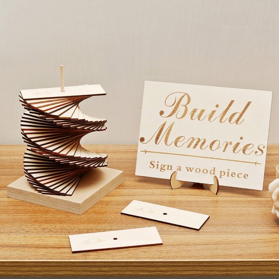 Wood Wedding Guest Signature Sign Board Sheet Set Scrapb Book Wooden Album Birthday Party Craft