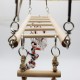 Wooden Bird Parrot Parakeet Cockatiel Ladder Hammock Swing Chew Hanging Toys