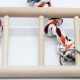 Wooden Bird Parrot Parakeet Cockatiel Ladder Hammock Swing Chew Hanging Toys