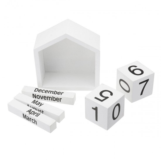 Wooden Block Calendar House Decoration Creative Desktop Ornaments Wooden Block Calendar House Decoration Creative Desktop Ornaments