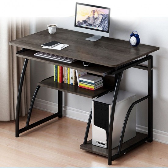 Wooden Computer Desk Study Laptop PC Workstation Writing Tray Table Home Office Desk
