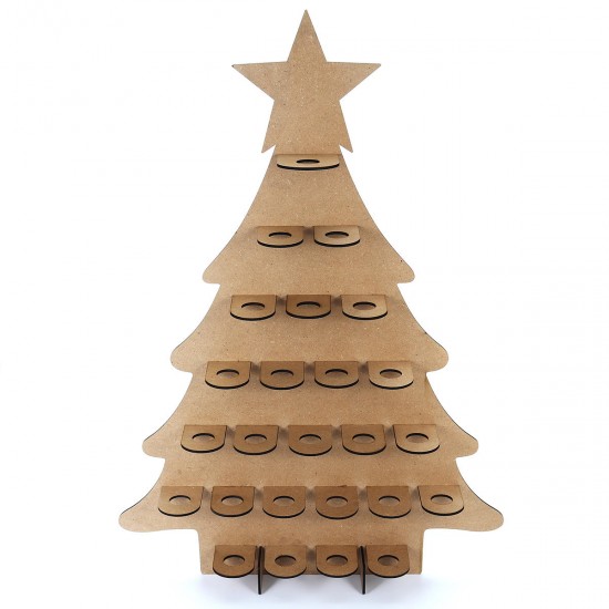 Wooden Family Advent Calendar Christmas Tree 25 Chocolates Stand Rack DIY Decorations