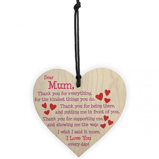 Wooden Heart Plaque Funny Rude Mothers Day Heart Gifts Novelty Daughter Son Decorations