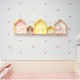 Wooden House Shape Wall Hanging Shelf Toy Storage Rack Home Decorations