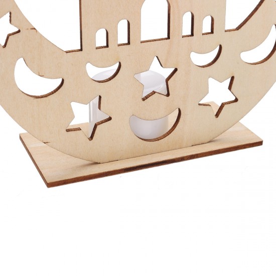 Wooden Lamp DIY Islamic Palace LED Decorations Desktop Gifts for Eid Mubarak