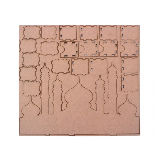 Wooden MDF Eid Mubarak Ramadan Advent Calendar Sign House Drawer Home Decorations Wooden MDF Eid Mubarak Ramadan Advent Calendar Sign House Drawer Home Decorations