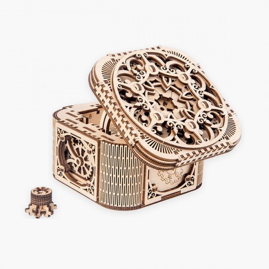 Wooden Mechanical Transmission Jewelry Box DIY Home Office Decor Wooden Mechanical Transmission Jewelry Box DIY Home Office Decor