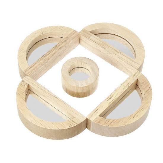 Wooden Mirror Blocks Construction Building Toys Kids Children Stacking Blocks Wooden Mirror Blocks Construction Building Toys Kids Children Stacking Blocks