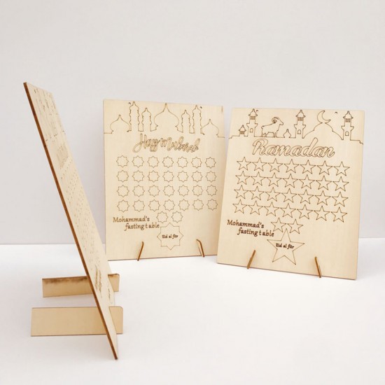 Wooden Ramadan Countdown Calendar DIY Graffiti EID Mubarak Decorations Wooden Ramadan Countdown Calendar DIY Graffiti EID Mubarak Decorations