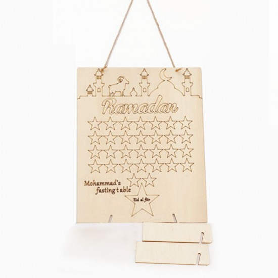 Wooden Ramadan Countdown Calendar DIY Graffiti EID Mubarak Decorations Wooden Ramadan Countdown Calendar DIY Graffiti EID Mubarak Decorations
