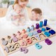 Wooden Toys Rings Montessori Math Toys Counting Board Preschool Learning Gifts
