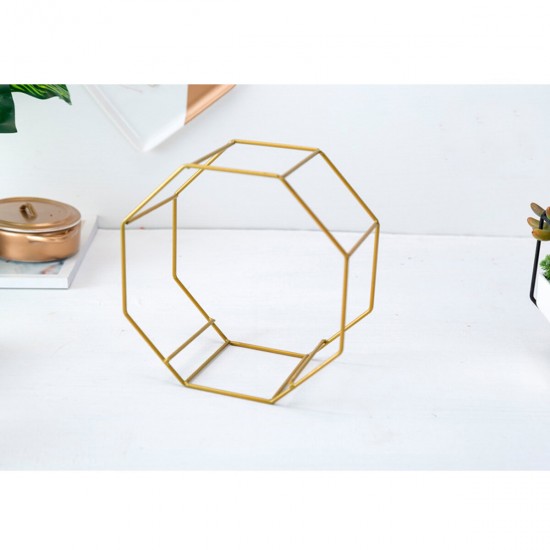 Wrought Iron Simple Octagonal Ceramic Flower Pot Creative Wall Hanging Succulent Flower Pot Set Wrought Iron Simple Octagonal Ceramic Flower Pot Creative Wall Hanging Succulent Flower Pot Set