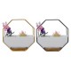 Wrought Iron Simple Octagonal Ceramic Flower Pot Creative Wall Hanging Succulent Flower Pot Set Wrought Iron Simple Octagonal Ceramic Flower Pot Creative Wall Hanging Succulent Flower Pot Set