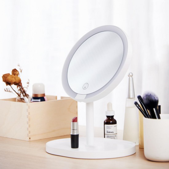 XY 2 in 1 Protable LED Touch Light Makeup Mirror Rechargeable White Desktop Decor XY 2 in 1 Protable LED Touch Light Makeup Mirror Rechargeable White Desktop Decor