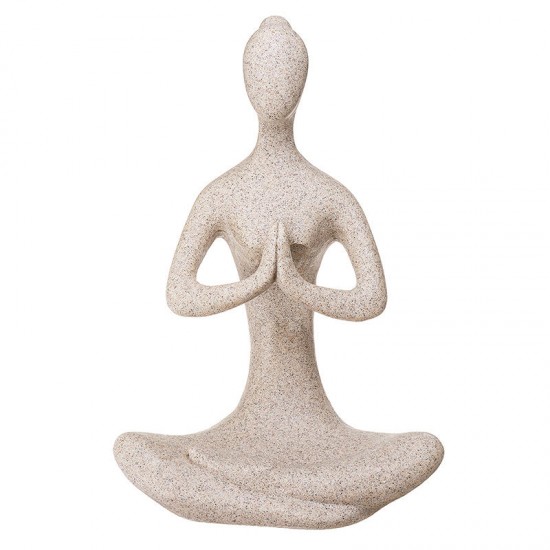 Yoga Lady Ornament Figurine Home Indoor Outdoor Garden Decorations Buddhism Statue Creative Gift