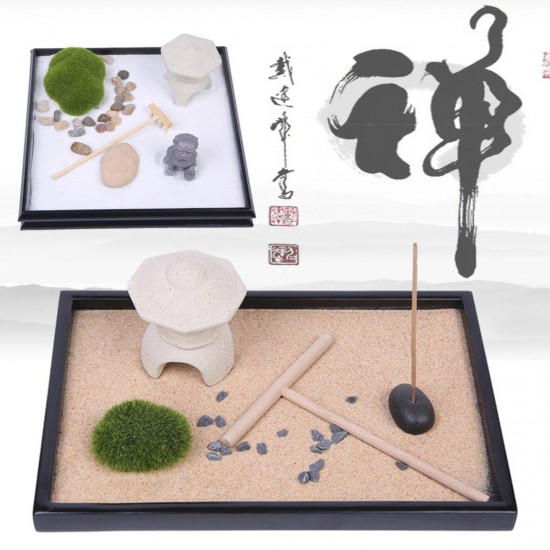 Zen Gardening Sand Kit Candle Holder Spiritual Meditation Joss Sticks Decorations Zen Gardening Sand Kit Candle Holder Spiritual Meditation Joss Sticks Decorations