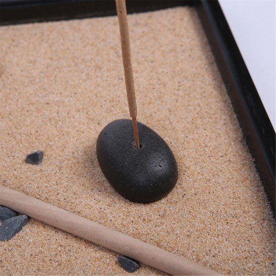 Zen Gardening Sand Kit Candle Holder Spiritual Meditation Joss Sticks Decorations