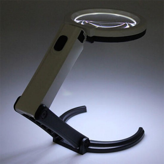 10 LED Lighting Desk Handheld Lamp With 1.8X 5X Magnifier