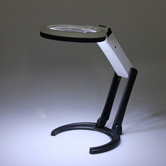 10 LED Lighting Desk Handheld Lamp With 2.5X 8X Magnifier