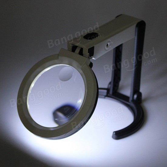 10 LED Lighting Desk Handheld Lamp With 2.5X 8X Magnifier