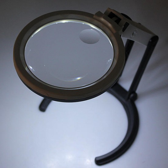 10 LED Lighting Desk Handheld Lamp With 2x 5x Magnifier