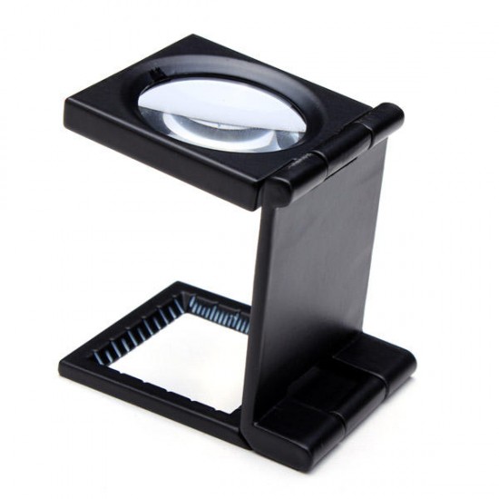 10X Zinc Alloy Black Metal Folding Mini Magnifier with Scale Pouch 10X Zinc Alloy Black Metal Folding Mini Magnifier with Scale Pouch