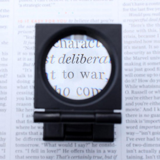 10X Zinc Alloy Black Metal Folding Mini Magnifier with Scale Pouch 10X Zinc Alloy Black Metal Folding Mini Magnifier with Scale Pouch