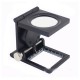 10X Zinc Alloy Metal Folding Mini Magnifier Scale Pouch with Double LEDs