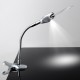 2x 6x 107mm LED Illuminating Magnifier Metal Hose Magnifying Glass Desk Table Reading Lamp Light with Clamp