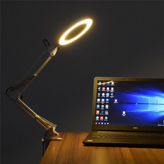 5X Magnifying Lamp Metal Swing Arm 3 Color Modes LED Magnifier Light Glass Lens 5X Magnifying Lamp Metal Swing Arm 3 Color Modes LED Magnifier Light Glass Lens