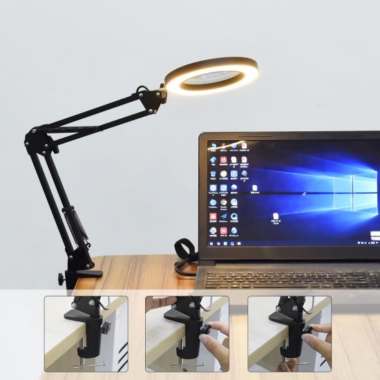 Flexible Desk Large 33cm+33cm 5X USB LED Magnifying Glass 3 Colors Illuminated Magnifier Lamp Loupe Flexible Desk Large 33cm+33cm 5X USB LED Magnifying Glass 3 Colors Illuminated Magnifier Lamp Loupe