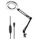 Lighting LED 5X 740mm Magnifying Glass Desk Lamp with Clamp Hands USB-powered LED Lamp Magnifier with 3 Modes Dimmable