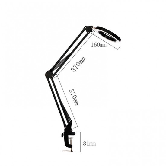 Lighting LED 5X 740mm Magnifying Glass Desk Lamp with Clamp Hands USB-powered LED Lamp Magnifier with 3 Modes Dimmable