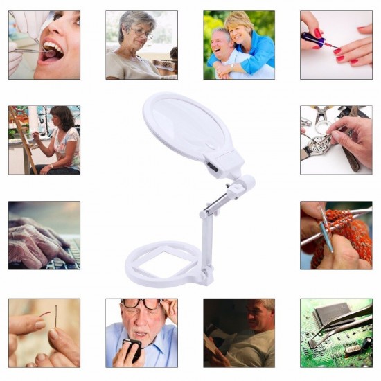 Desktop Illuminated Magnifier Lamp Light For Soldering Welding Hobby Nail Artist Readin With LED Desk Foldable Glasses Magnifier Desktop Illuminated Magnifier Lamp Light For Soldering Welding Hobby Nail Artist Readin With LED Desk Foldable Glasses Magnifier