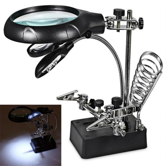 LED Desk Lamp 10X Magnifying Magnifier Glass With Light Stand Clamp For Repair LED Desk Lamp 10X Magnifying Magnifier Glass With Light Stand Clamp For Repair